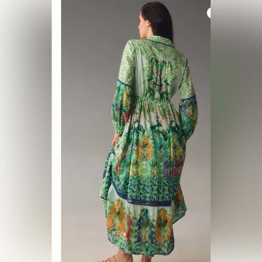 Anthropologie the Eleanora Long Sleeve Maxi Dress Size L - Picture 6 of 16
